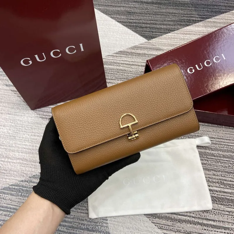 Gucci 828147 Gucci Softbit Kontinentální Peněženka Hnědá