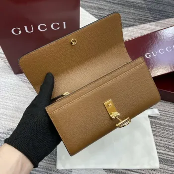 Gucci 828147 Gucci Softbit Kontinentální Peněženka Hnědá