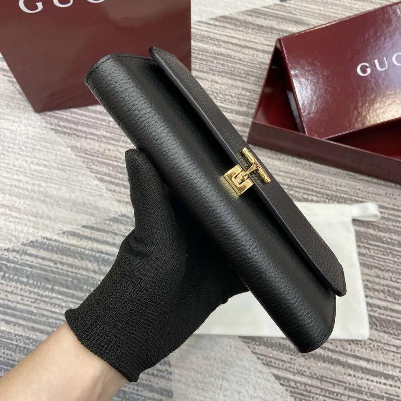 Gucci 828147 Gucci Softbit Kontinentální Peněženka Černá