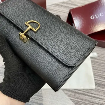 Gucci 828147 Gucci Softbit Kontinentální Peněženka Černá