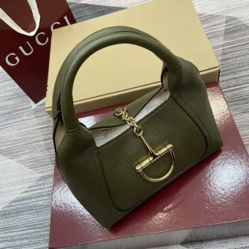Gucci 837467 Gucci Softbit Střední Taška s Uchem Tmavě Zelená