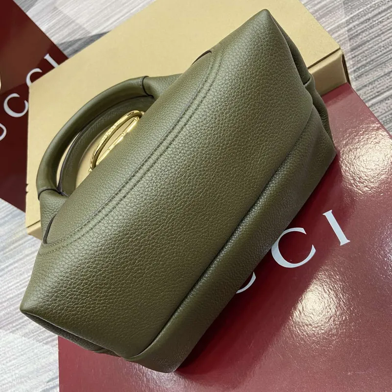 Gucci 837467 Gucci Softbit Střední Taška s Uchem Tmavě Zelená