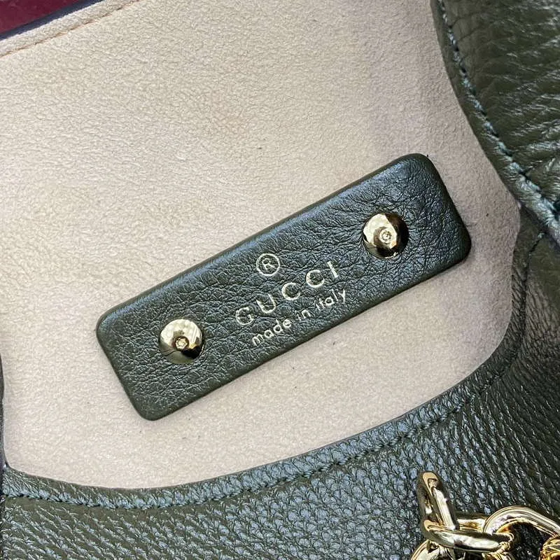 Gucci 837467 Gucci Softbit Střední Taška s Uchem Tmavě Zelená
