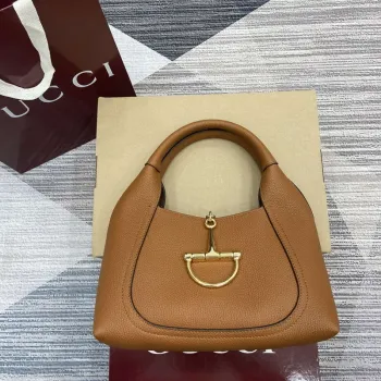 Gucci 837467 Gucci Softbit Střední Taška s Uchem Hnědá