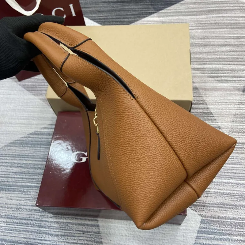 Gucci 837467 Gucci Softbit Střední Taška s Uchem Hnědá