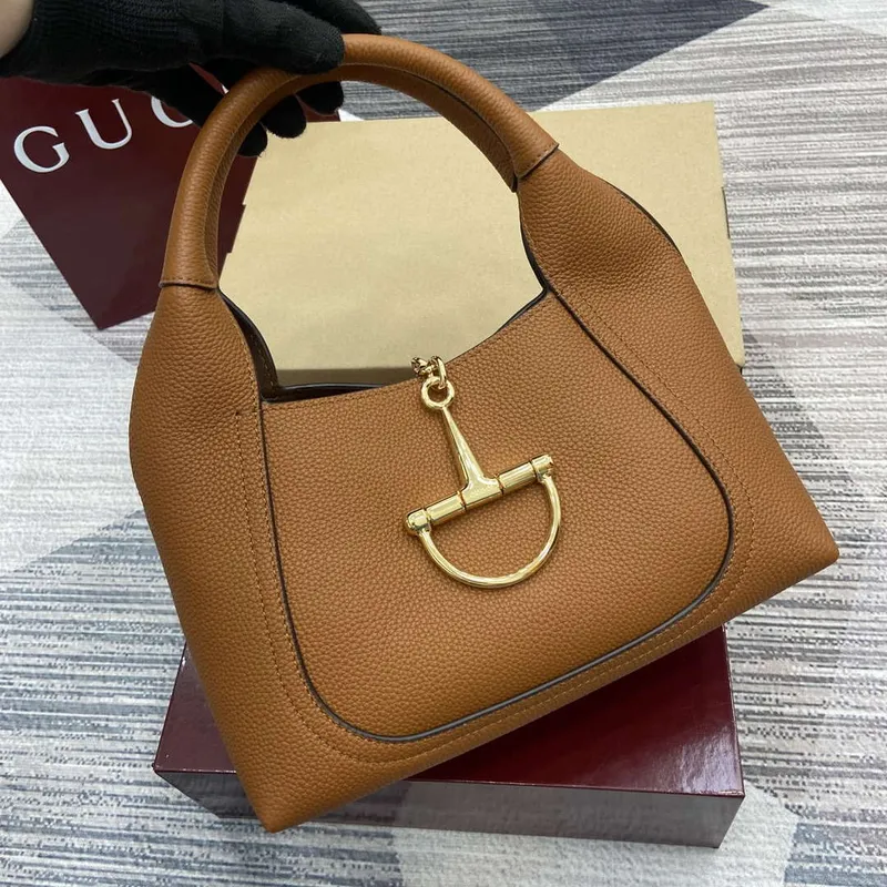 Gucci 837467 Gucci Softbit Střední Taška s Uchem Hnědá