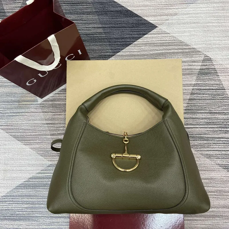 Gucci 837466 Gucci Softbit Maxi Kabelka přes rameno Tmavě zelená