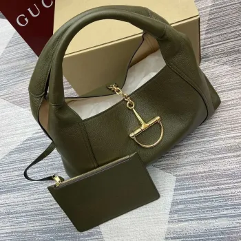 Gucci 837466 Gucci Softbit Maxi Kabelka přes rameno Tmavě zelená