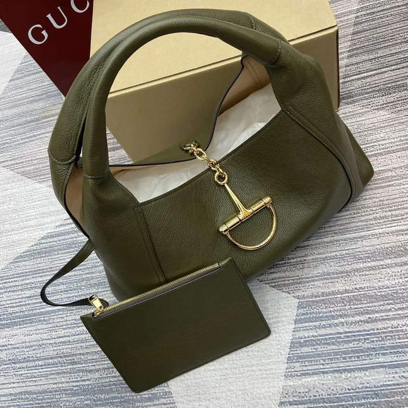 Gucci 837466 Gucci Softbit Maxi Kabelka přes rameno Tmavě zelená