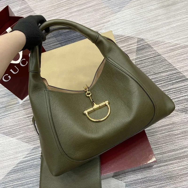 Gucci 837466 Gucci Softbit Maxi Kabelka přes rameno Tmavě zelená