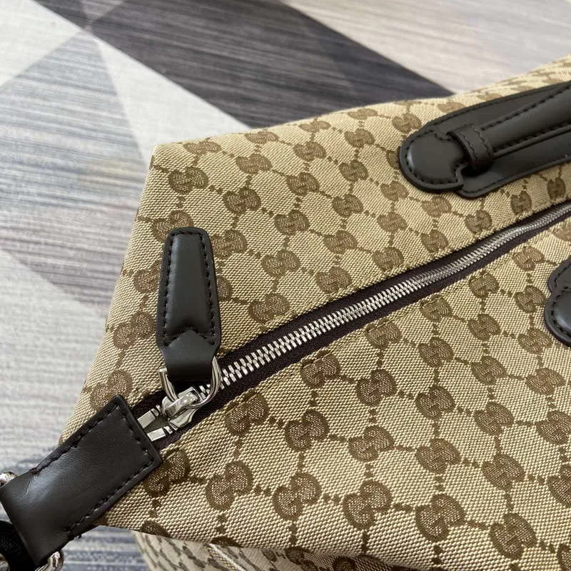 Gucci 821668 GG plátěná střední taška hnědá