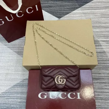 Gucci 841290 GG Marmont Mini Kabelka přes rameno Ancora červená