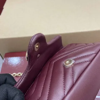 Gucci 841290 GG Marmont Mini Kabelka přes rameno Ancora červená