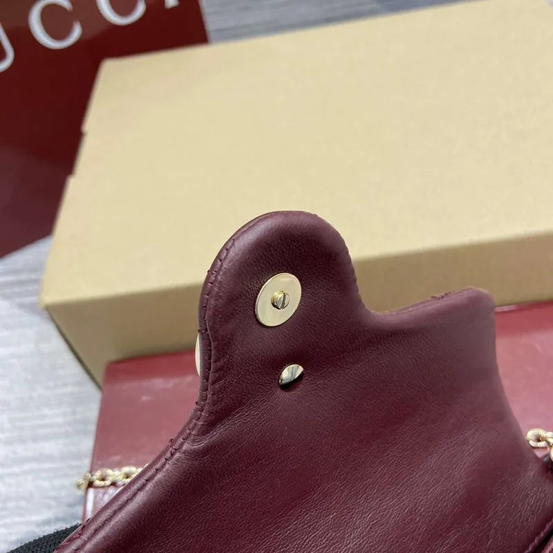 Gucci 841290 GG Marmont Mini Kabelka přes rameno Ancora červená