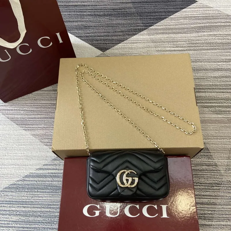 Gucci 841290 GG Marmont Mini Kabelka přes rameno Černá