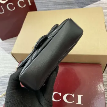 Gucci 841290 GG Marmont Mini Kabelka přes rameno Černá