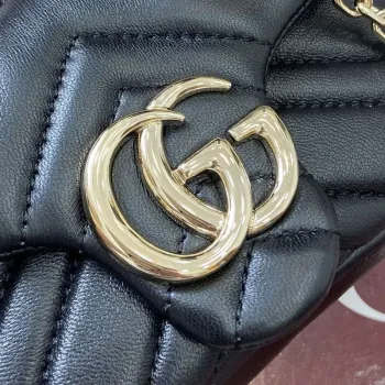 Gucci 841290 GG Marmont Mini Kabelka přes rameno Černá