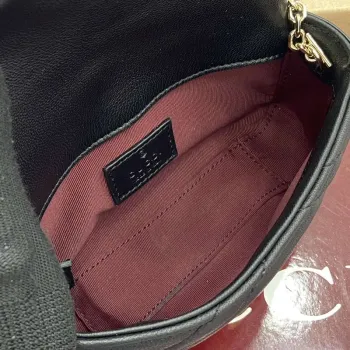 Gucci 841290 GG Marmont Mini Kabelka přes rameno Černá