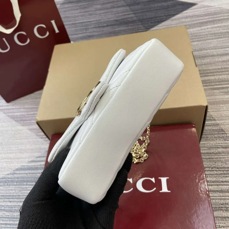 Gucci 841290 GG Marmont Mini Kabelka přes rameno Bílá