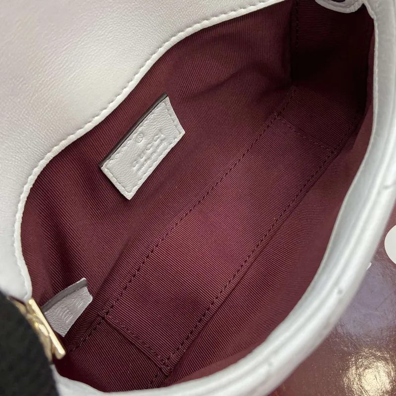Gucci 841290 GG Marmont Mini Kabelka přes rameno Bílá