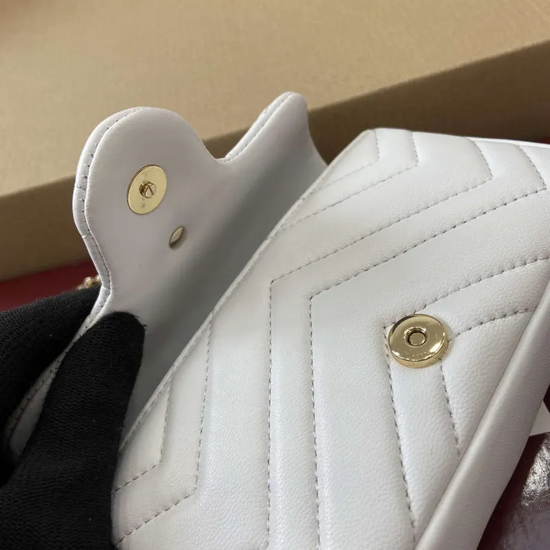 Gucci 841290 GG Marmont Mini Kabelka přes rameno Bílá