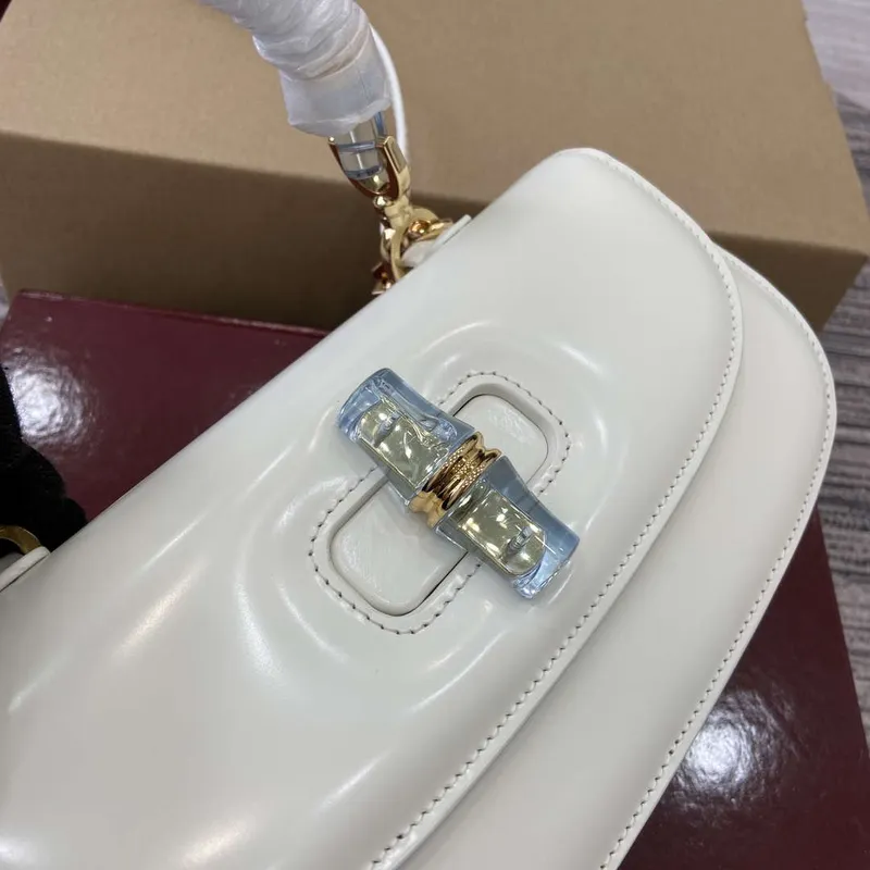 Gucci 827750 Gucci Bamboo Diva Střední Taška Bílá