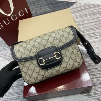 Gucci 815178 Gucci Horsebit 1955 Soft Medium Shoulder Bag černé kožené detaily