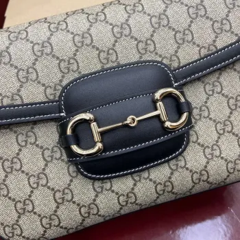 Gucci 815178 Gucci Horsebit 1955 Soft Medium Shoulder Bag černé kožené detaily