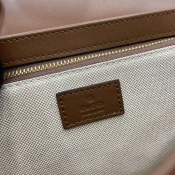 Gucci 815178 Gucci Horsebit 1955 Soft Medium Shoulder Bag Hnědý kožený lem