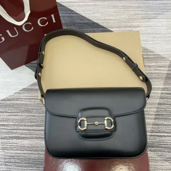 Gucci 815178 Gucci Horsebit 1955 Soft Medium Ramenní Taška Černá