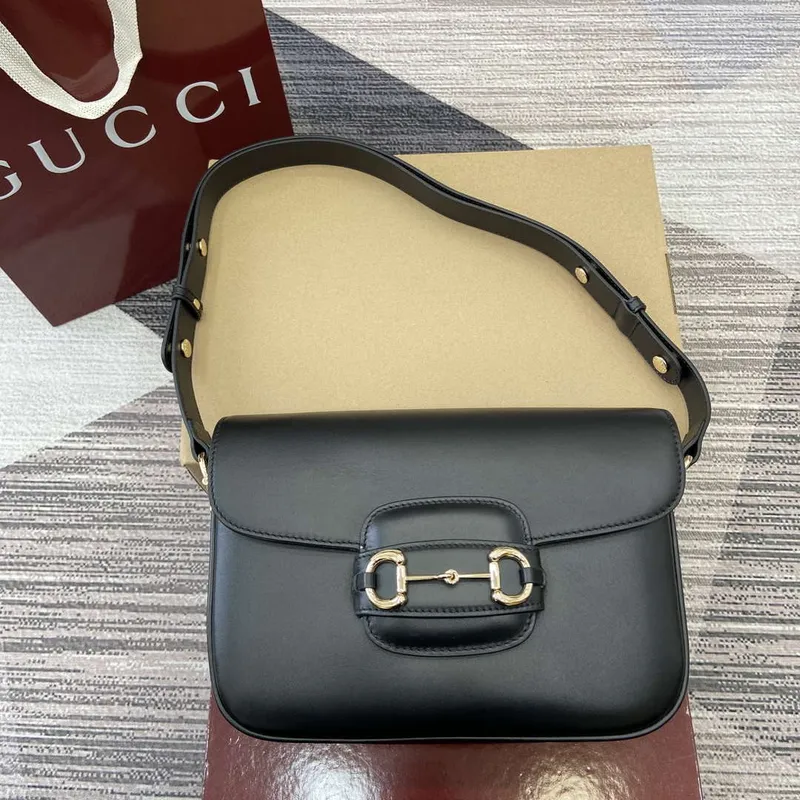 Gucci 815178 Gucci Horsebit 1955 Soft Medium Ramenní Taška Černá