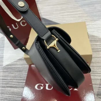 Gucci 815178 Gucci Horsebit 1955 Soft Medium Ramenní Taška Černá