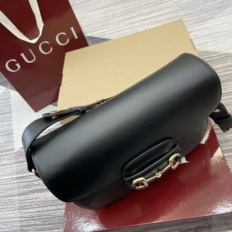 Gucci 815178 Gucci Horsebit 1955 Soft Medium Ramenní Taška Černá