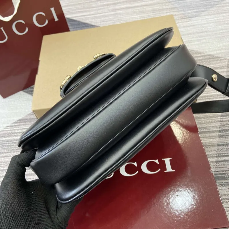 Gucci 815178 Gucci Horsebit 1955 Soft Medium Ramenní Taška Černá