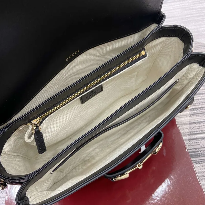 Gucci 815178 Gucci Horsebit 1955 Soft Medium Ramenní Taška Černá
