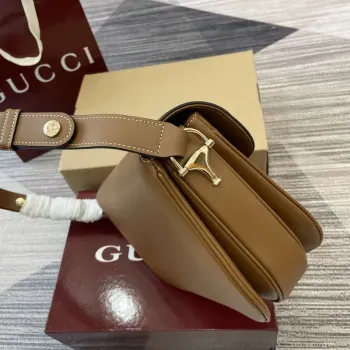 Gucci 815178 Gucci Horsebit 1955 Soft Medium Ramenní Taška Hnědá