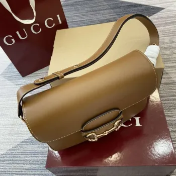 Gucci 815178 Gucci Horsebit 1955 Soft Medium Ramenní Taška Hnědá