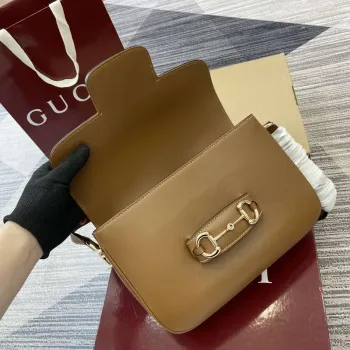 Gucci 815178 Gucci Horsebit 1955 Soft Medium Ramenní Taška Hnědá
