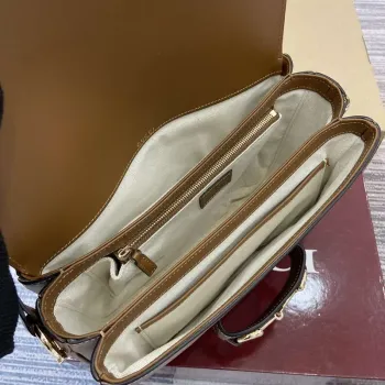 Gucci 815178 Gucci Horsebit 1955 Soft Medium Ramenní Taška Hnědá