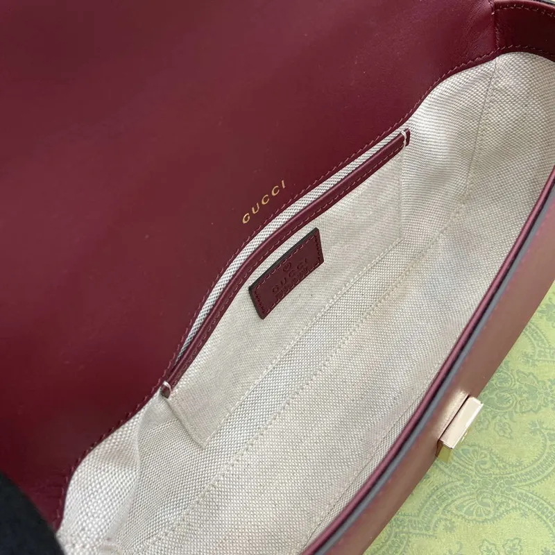 Gucci 815206 Gucci Horsebit 1955 Soft Small Top Handle Bag Červené kožené detaily