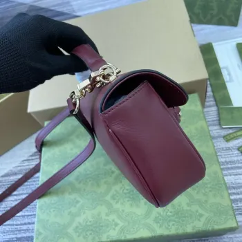 Gucci 815206 Gucci Horsebit 1955 Soft Small Top Handle Bag Červená