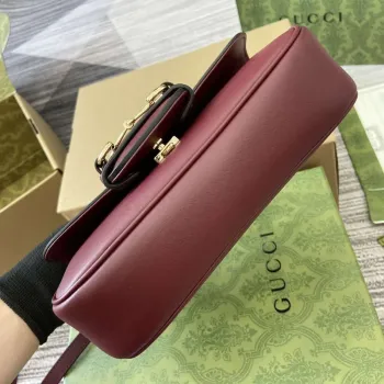 Gucci 815206 Gucci Horsebit 1955 Soft Small Top Handle Bag Červená
