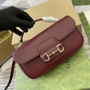 Gucci 815206 Gucci Horsebit 1955 Soft Small Top Handle Bag Červená