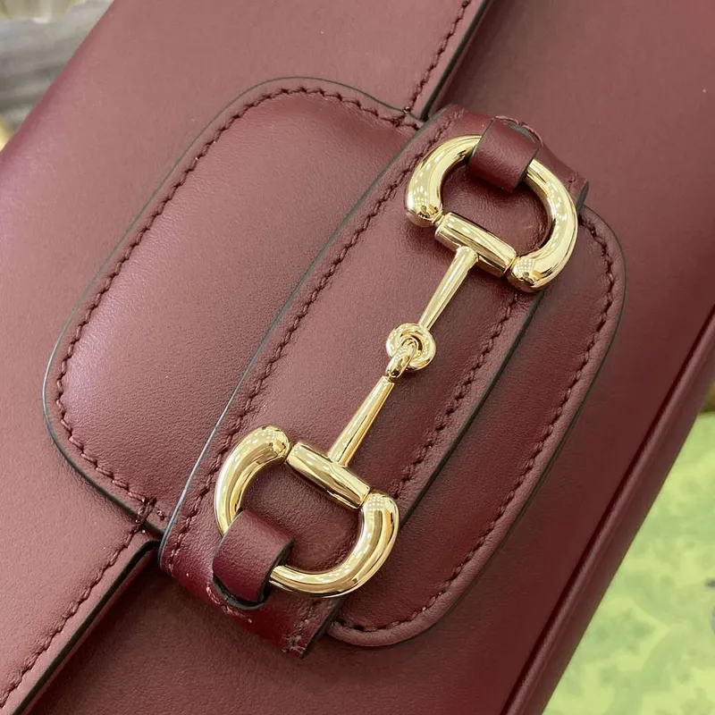 Gucci 815206 Gucci Horsebit 1955 Soft Small Top Handle Bag Červená