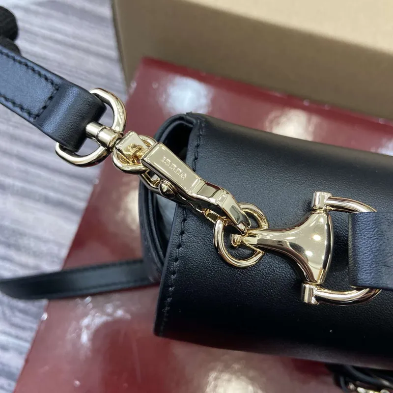 Gucci 815206 Gucci Horsebit 1955 Soft Small Top Handle Bag Černá