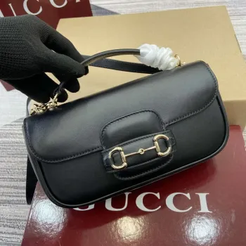 Gucci 815206 Gucci Horsebit 1955 Soft Small Top Handle Bag Černá