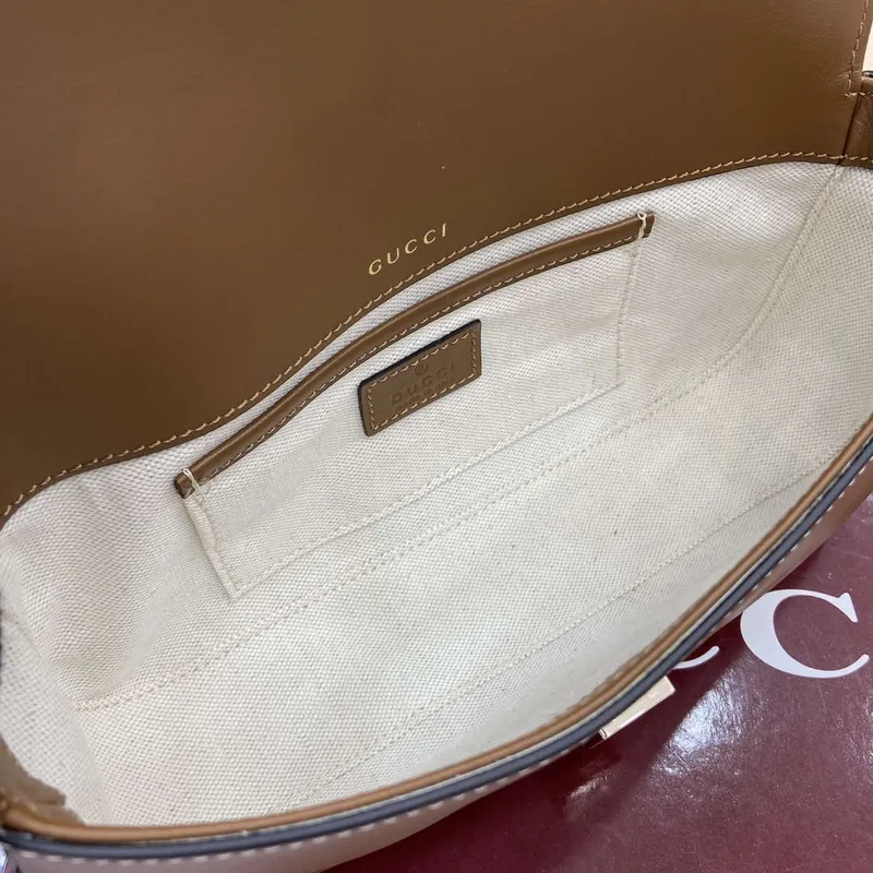 Gucci 815206 Gucci Horsebit 1955 Soft Small Top Handle Bag Hnědá