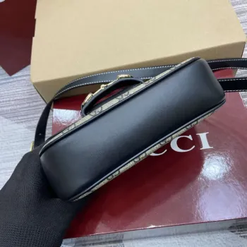 Gucci 815205 Gucci Horsebit 1955 Soft Small Shoulder Bag černé kožené detaily