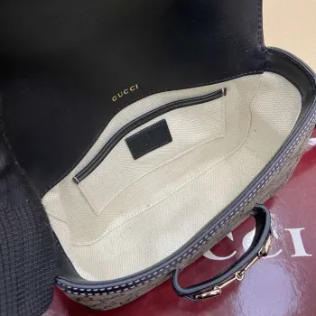 Gucci 815205 Gucci Horsebit 1955 Soft Small Shoulder Bag černé kožené detaily