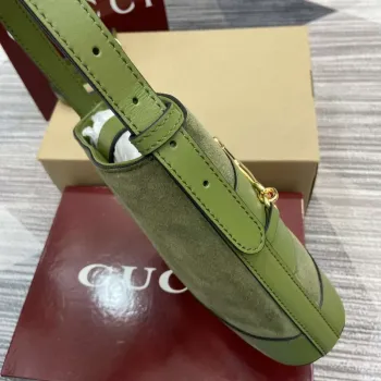 Gucci 833665 Gucci 73 Malá kabela na rameno Zelená semiš